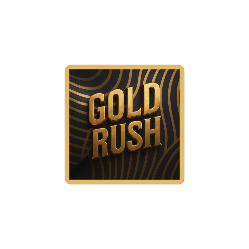 kiss-cut-stickers-white-3x3-default-691ce41e236f3.jpg The Rush Key | GOLD RUSH Emblem - Image 2