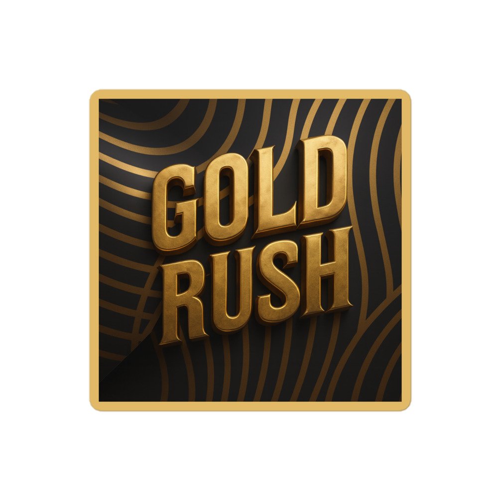 kiss-cut-stickers-white-4x4-default-691ce41e2380f.jpg The Rush Key | GOLD RUSH Emblem - Image 3